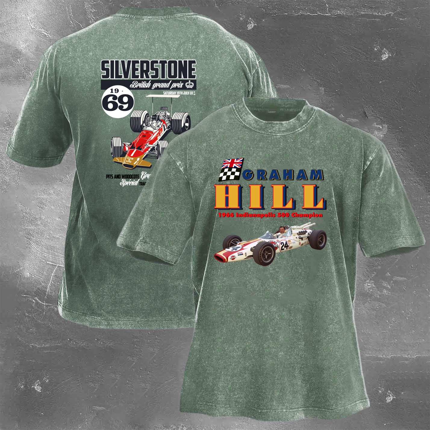 Racing Legend Vintage Cotton Washed T-Shirt 025