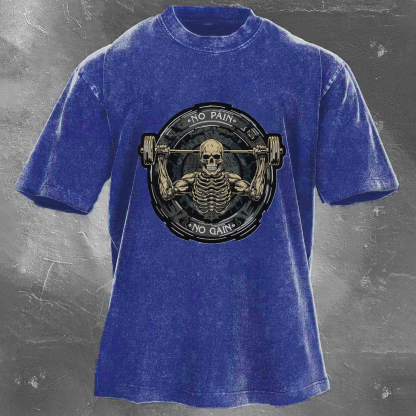 NO PAIN NO GAIN Men's Washed T-shirt