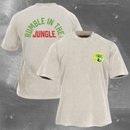 Muhammad Ali Printed Washed Retro Casual Short Sleeves 05