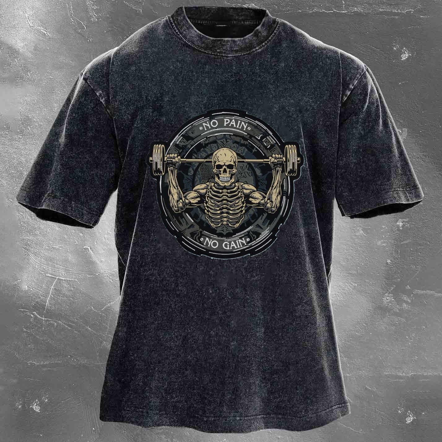 NO PAIN NO GAIN Men's Washed T-shirt