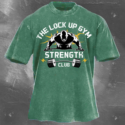 The Lock Up Gym Strength Unisex Vintage Washed T-Shirt