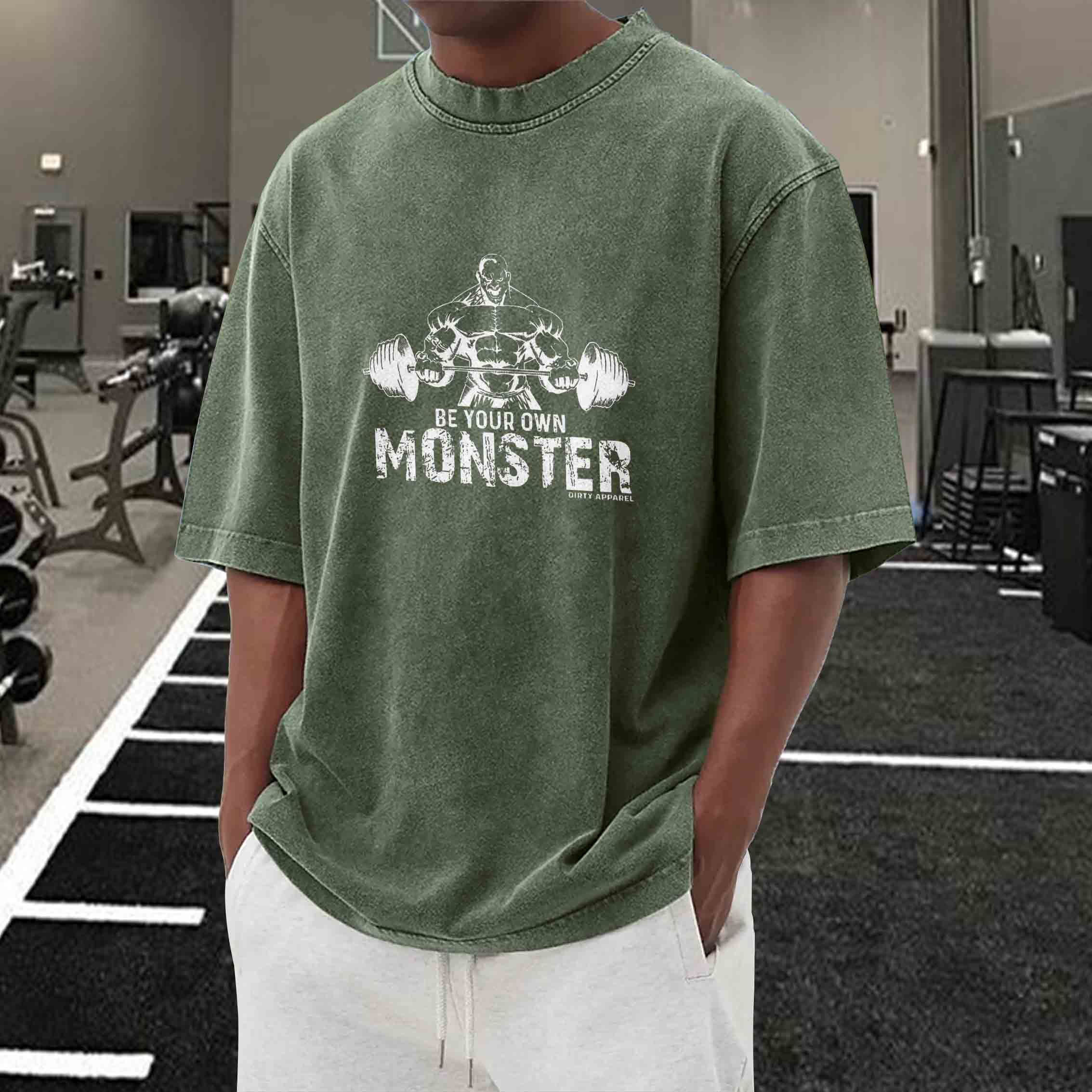 BE YOUR OWN MONSTER Men's washed T-shirt