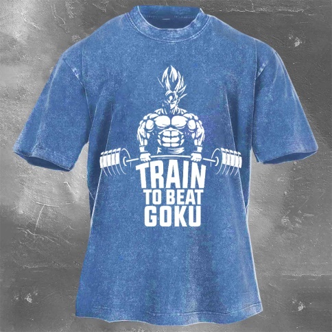 Fitness Print Washed Vintage Short Sleeves 19