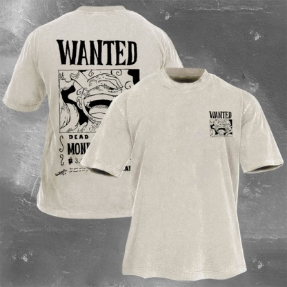 Classic Popular Anime Print Retro Washed Short Sleeves 06