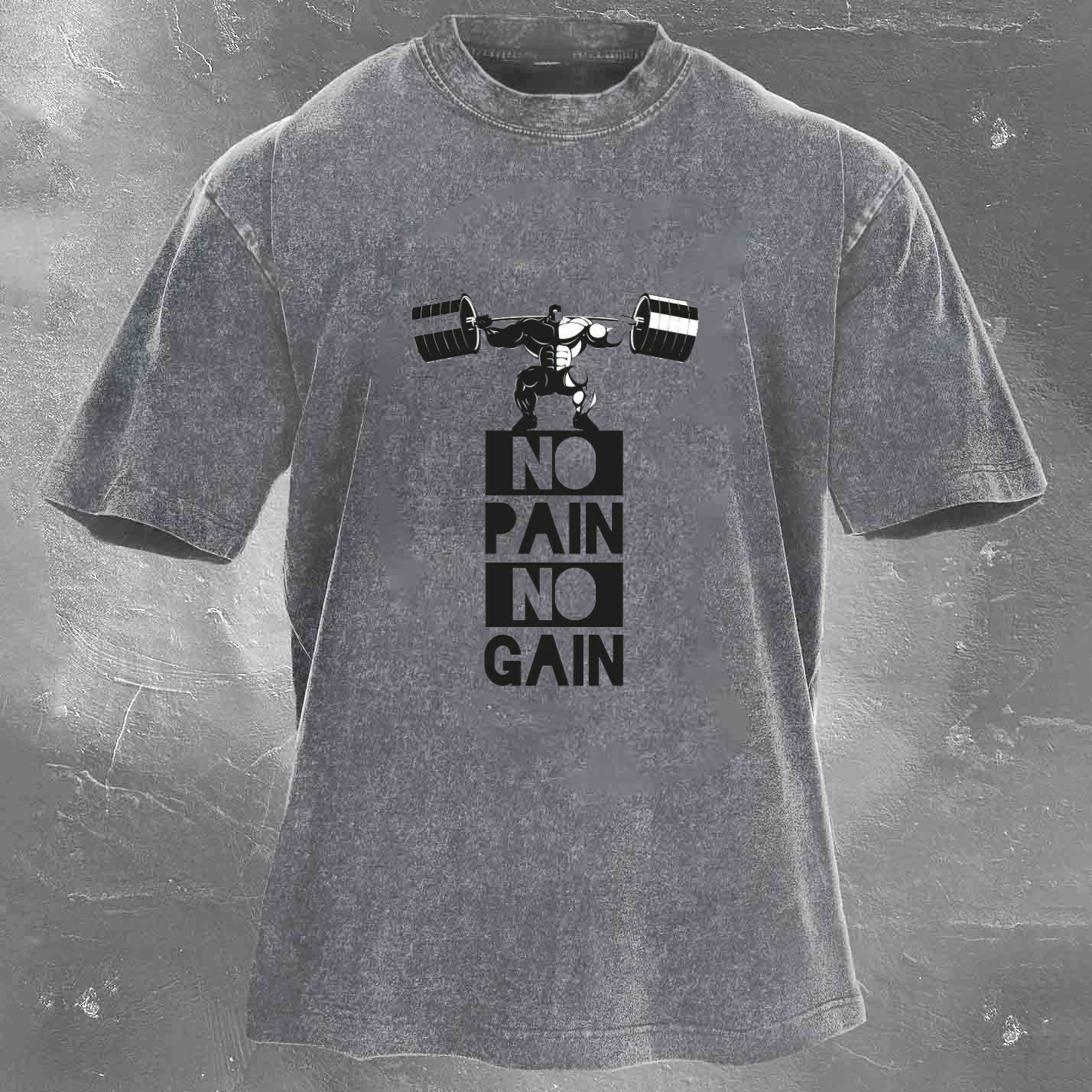 NO PAIN NO GAIN Men's Washed T-shirt
