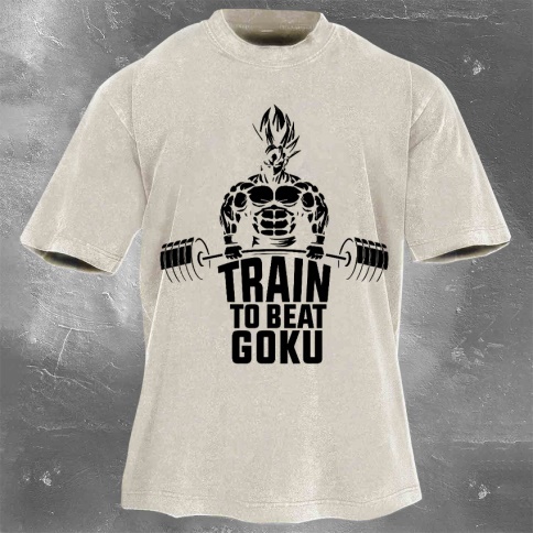 Fitness Print Washed Vintage Short Sleeves 19