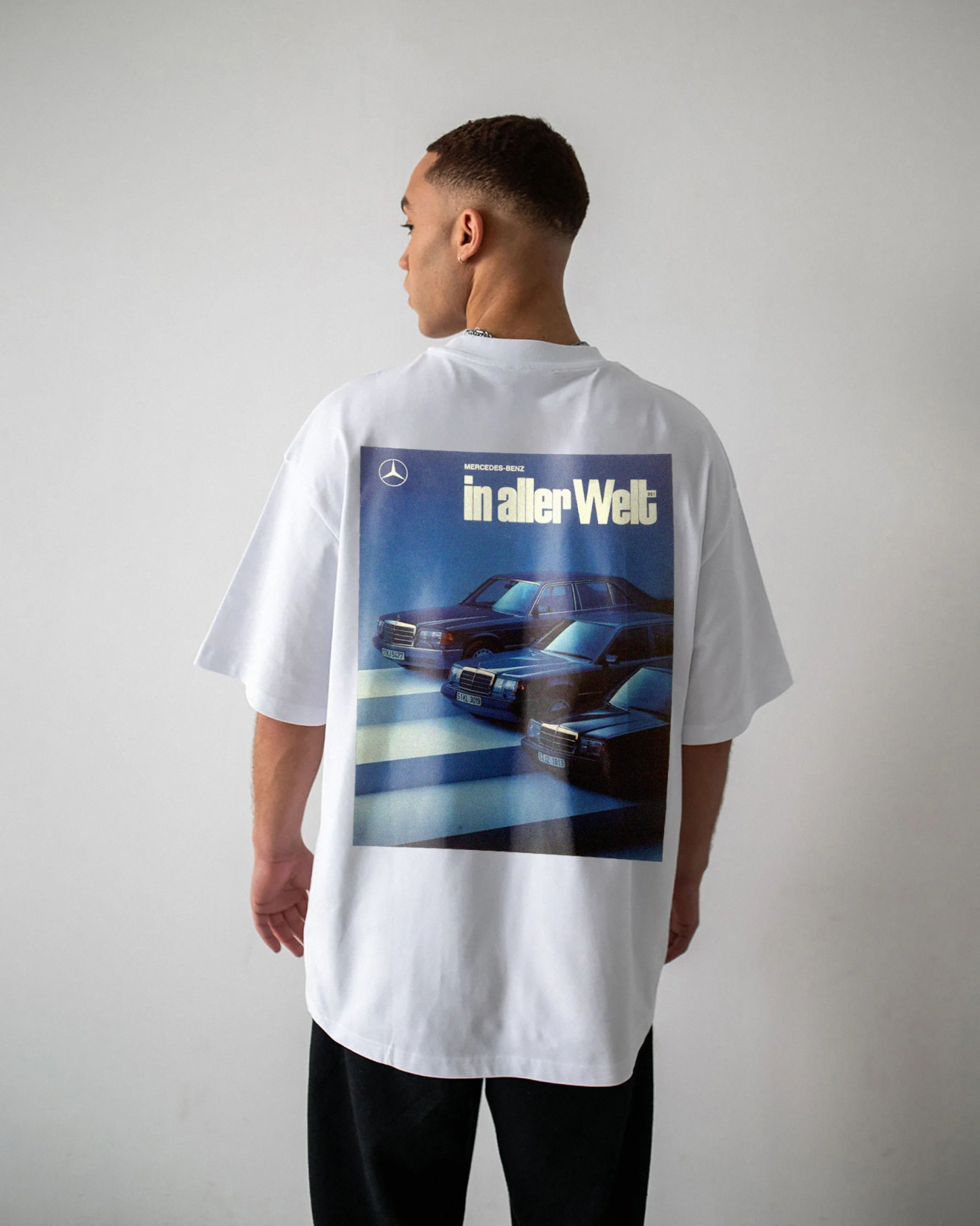 Casual Retro Street Car Printed Short Sleeve Crew Neck T-Shirt 112