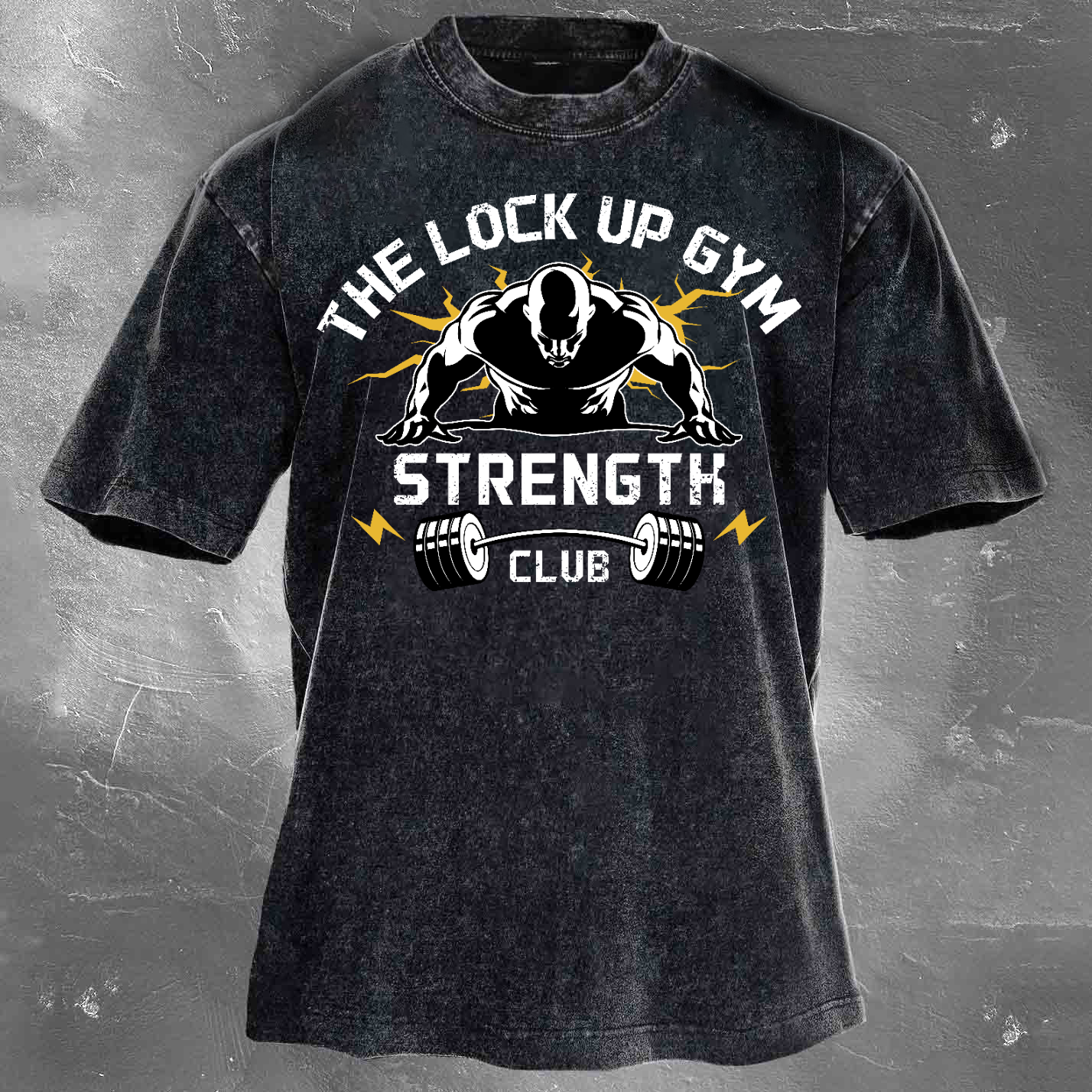 The Lock Up Gym Strength Unisex Vintage Washed T-Shirt