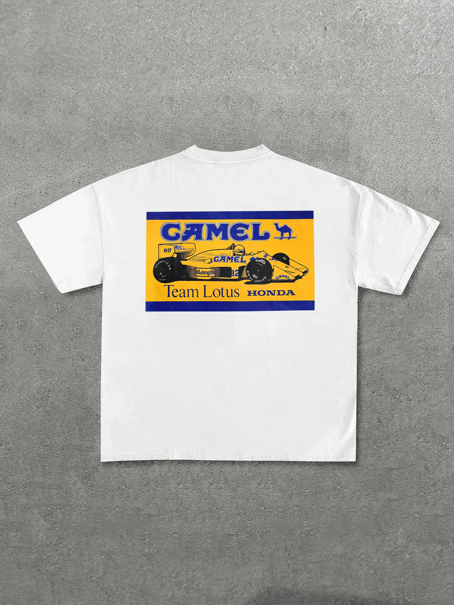 Casual Retro Street Car Printed Short Sleeve Crew Neck T-Shirt 120