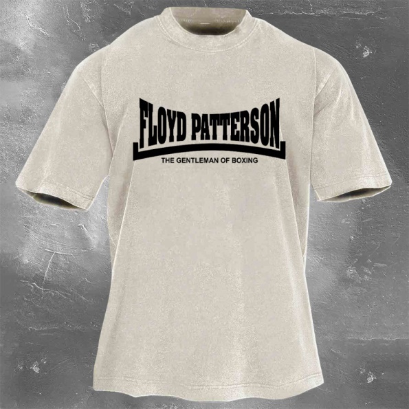 Classic Popular Boxing Star Print Washed Retro Short Sleeves 15