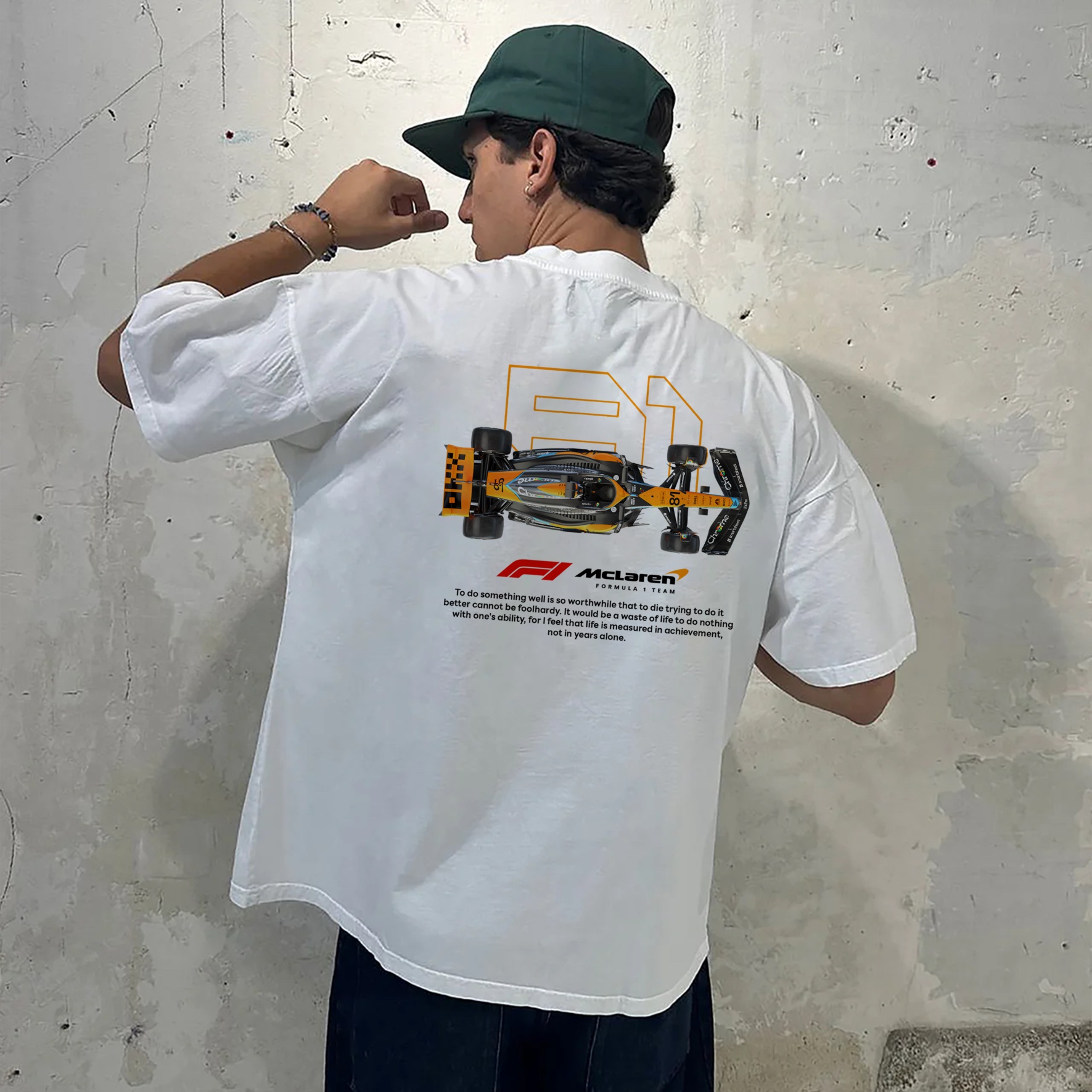 Classic Racing Race Car Team Street Print Pure Cotton Casual T-Shirt 09