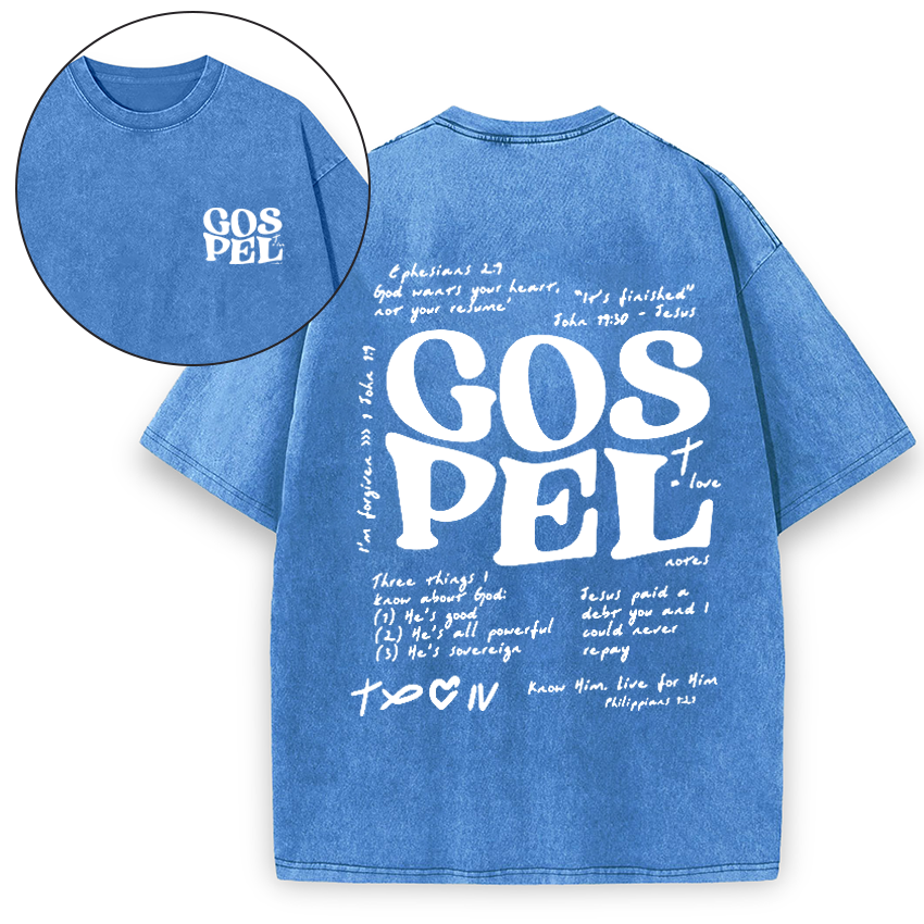 GOSPEL Notes Christian Washed Vintage T-Shirt