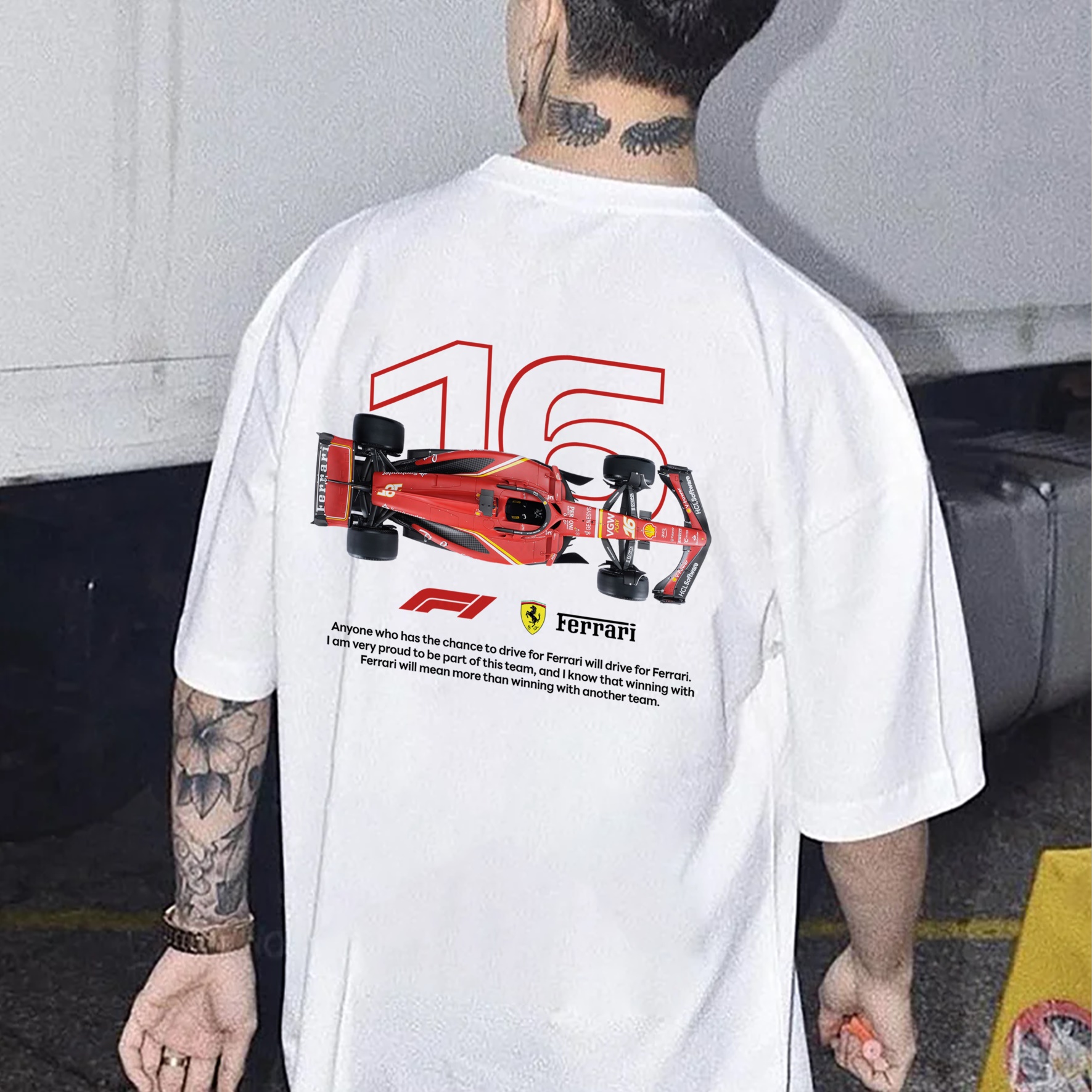 Classic Racing Race Car Team Street Print Pure Cotton Casual T-Shirt 08