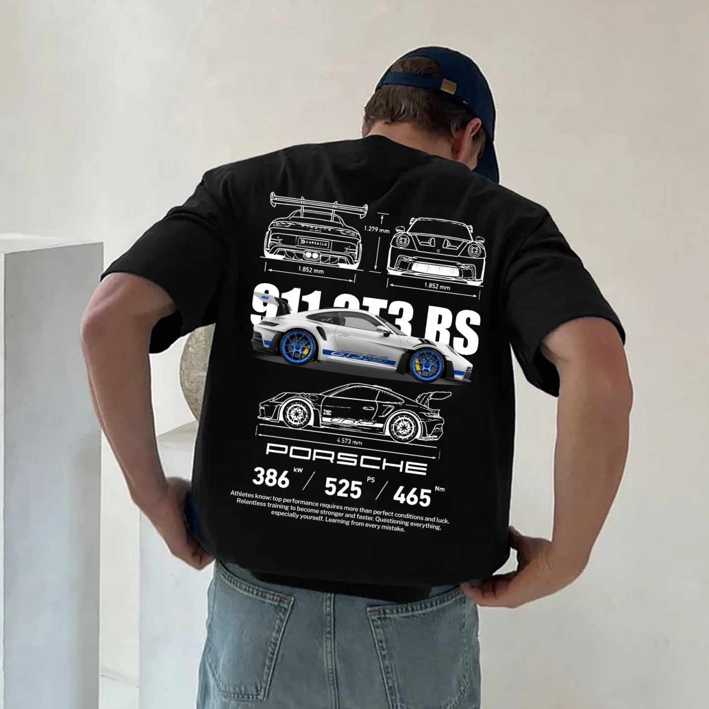 Classic Popular Sports Car Street Print Pure Cotton Casual T-Shirt 02