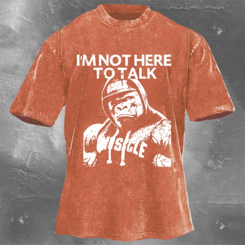 Fitness Print Washed Vintage Short Sleeves 12