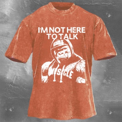 Fitness Print Washed Vintage Short Sleeves 12