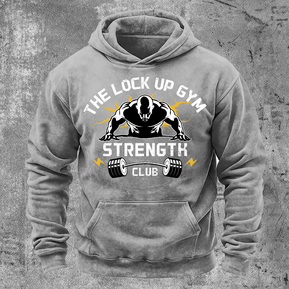 The Lock Up Gym Strength Men's Washed Pocket Hoodie