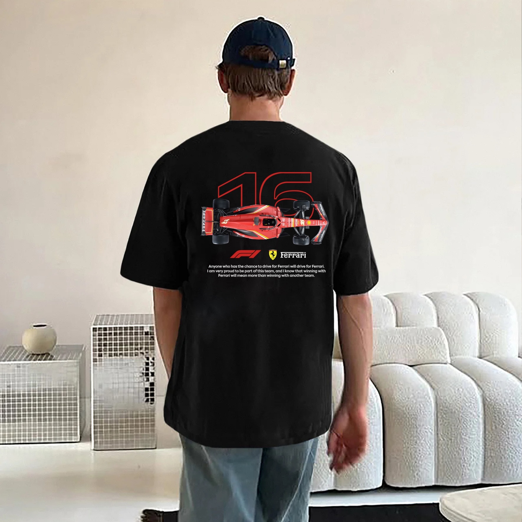 Classic Racing Race Car Team Street Print Pure Cotton Casual T-Shirt 08