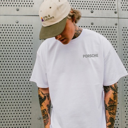 Classic Popular Sports Car Street Print Pure Cotton Casual T-Shirt 01