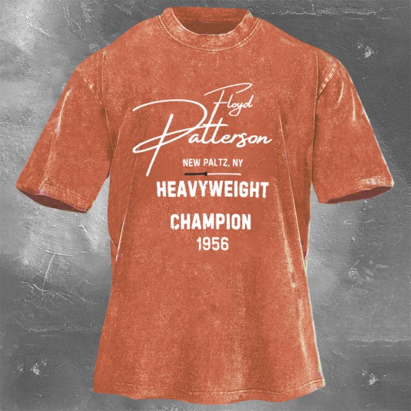 Classic Popular Boxing Star Print Washed Retro Short Sleeves 16