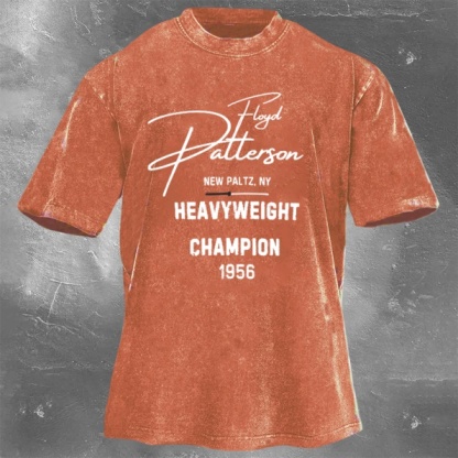 Classic Popular Boxing Star Print Washed Retro Short Sleeves 16
