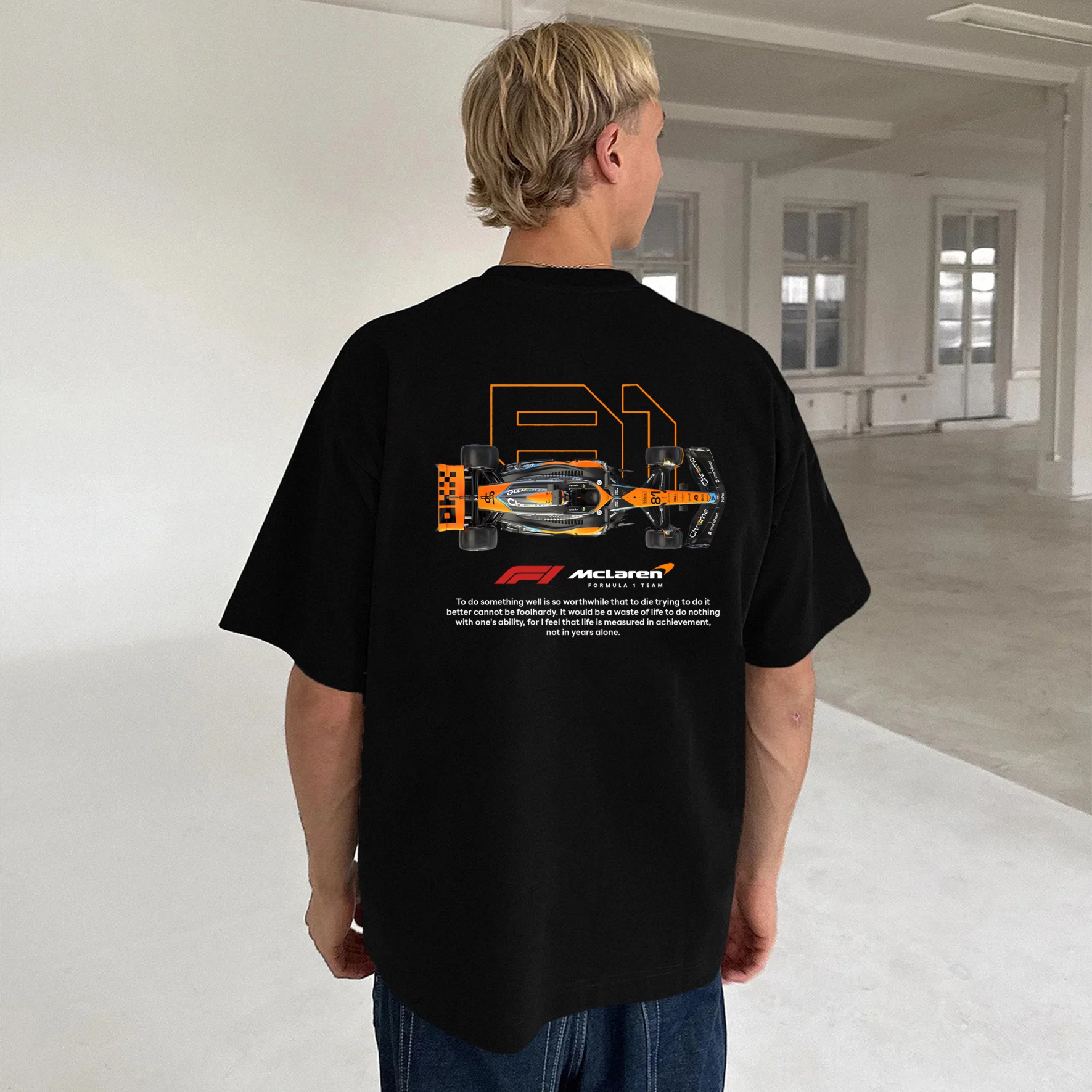 Classic Racing Race Car Team Street Print Pure Cotton Casual T-Shirt 09