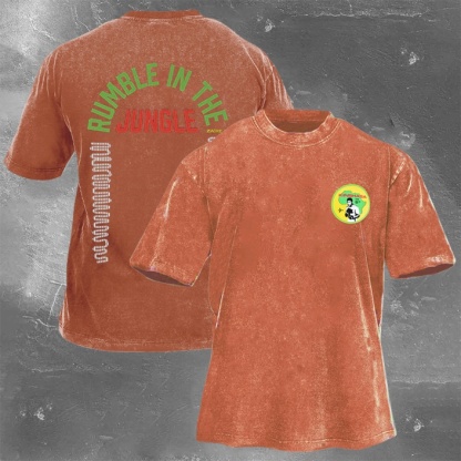 Muhammad Ali Printed Washed Retro Casual Short Sleeves 05