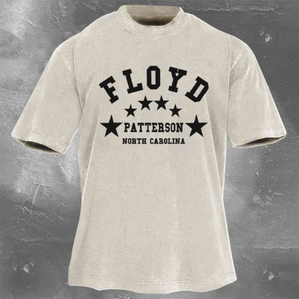 Classic Popular Boxing Star Print Washed Retro Short Sleeves 10