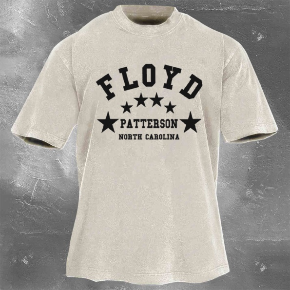 Classic Popular Boxing Star Print Washed Retro Short Sleeves 10