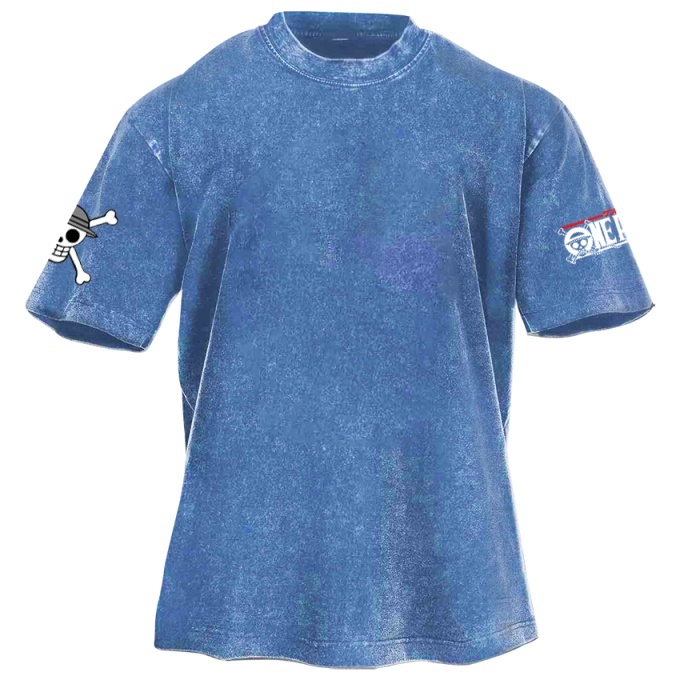 Classic Popular Anime Print Retro Washed Short Sleeves 04