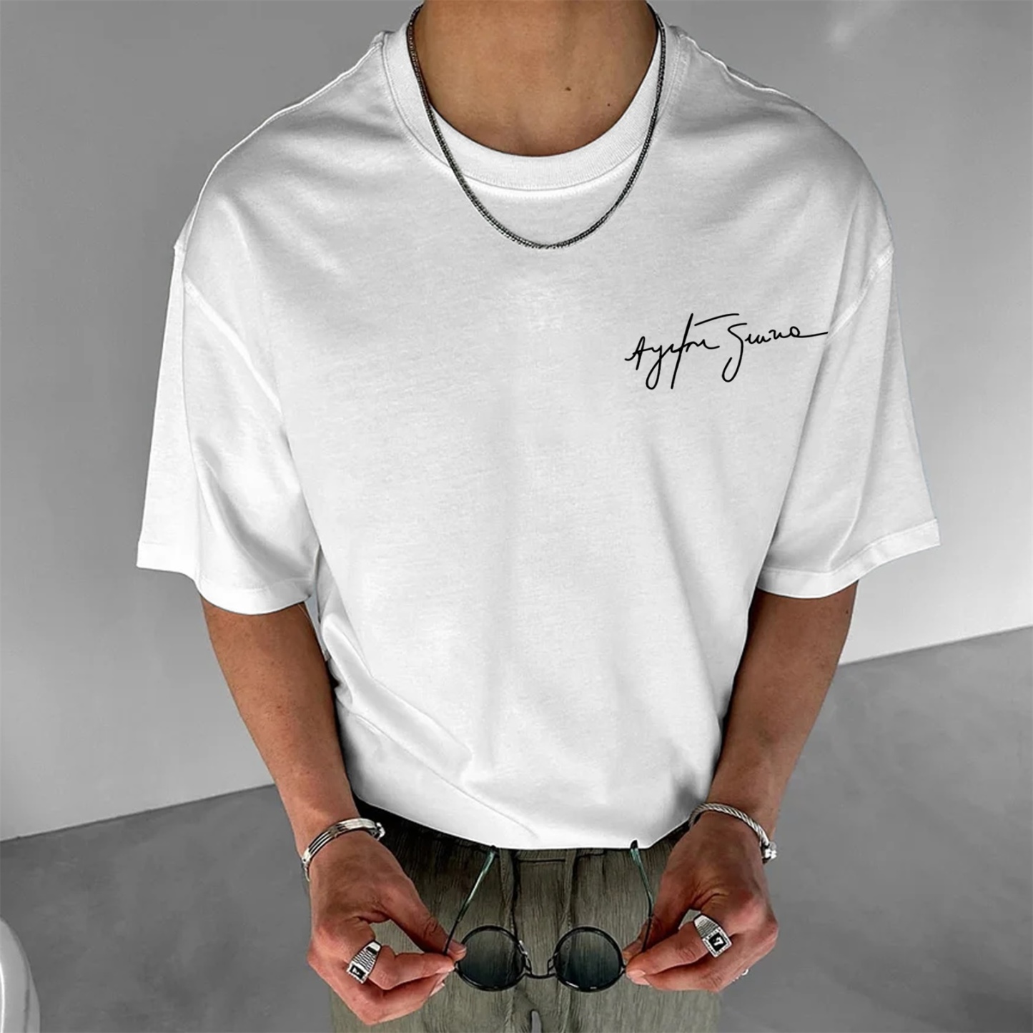 Legendary Racing Driver Aryton Senna Street Print Cotton T-Shirt 04