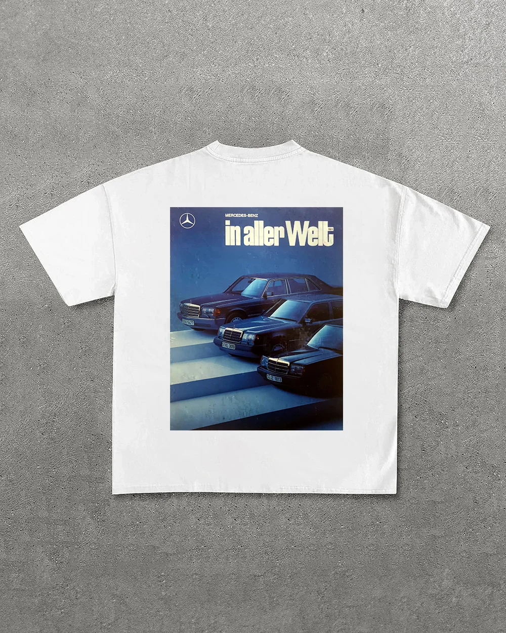 Casual Retro Street Car Printed Short Sleeve Crew Neck T-Shirt 112