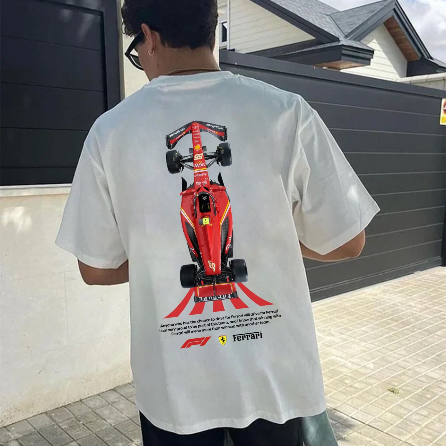 Classic Racing Race Car Team Street Print Pure Cotton Casual T-Shirt 07