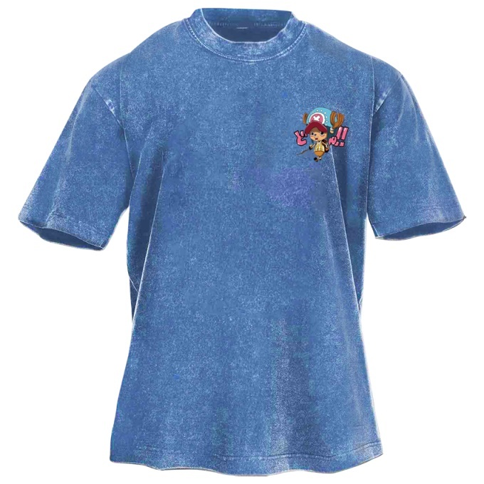 Classic Popular Anime Print Retro Washed Short Sleeves 07