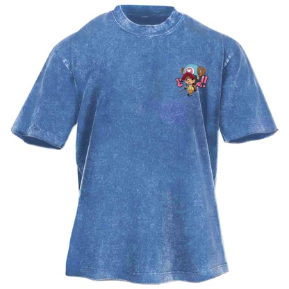 Classic Popular Anime Print Retro Washed Short Sleeves 07