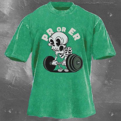 PR OR ER Men's washed T-shirt