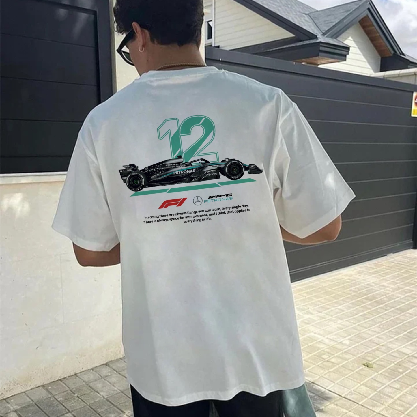 Classic Racing Race Car Team Street Print Pure Cotton Casual T-Shirt 03