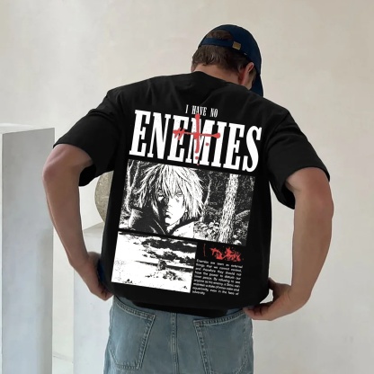 Dark Anime Print Pure Cotton Casual Short Sleeves 02