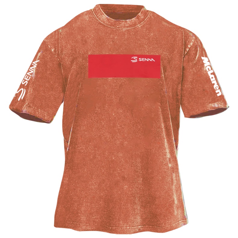 Popular Racing Driver Print Washed Retro Casual T-Shirt 02