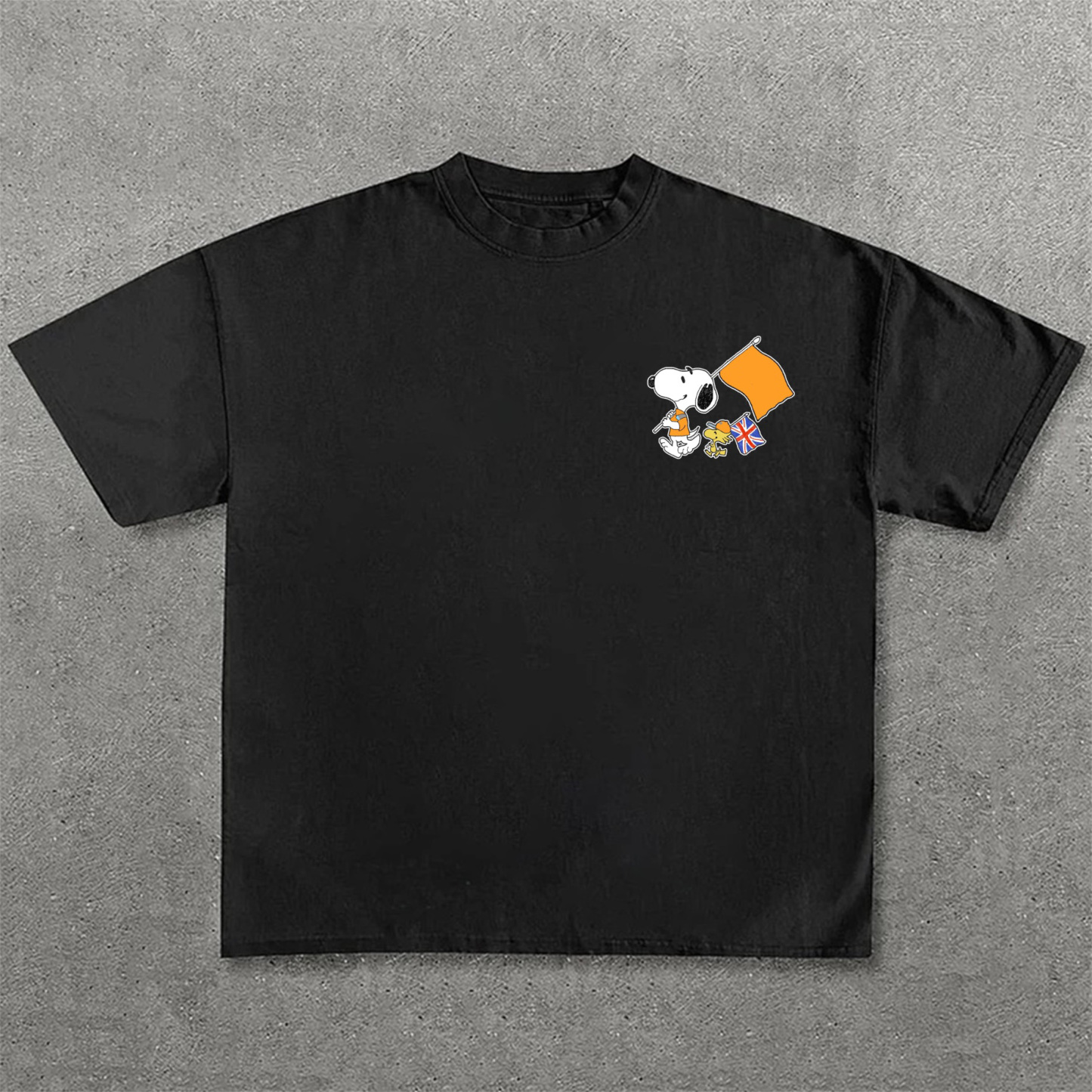 Cartoon Character Print × Racing Print Street Casual Cotton T-Shirt 06