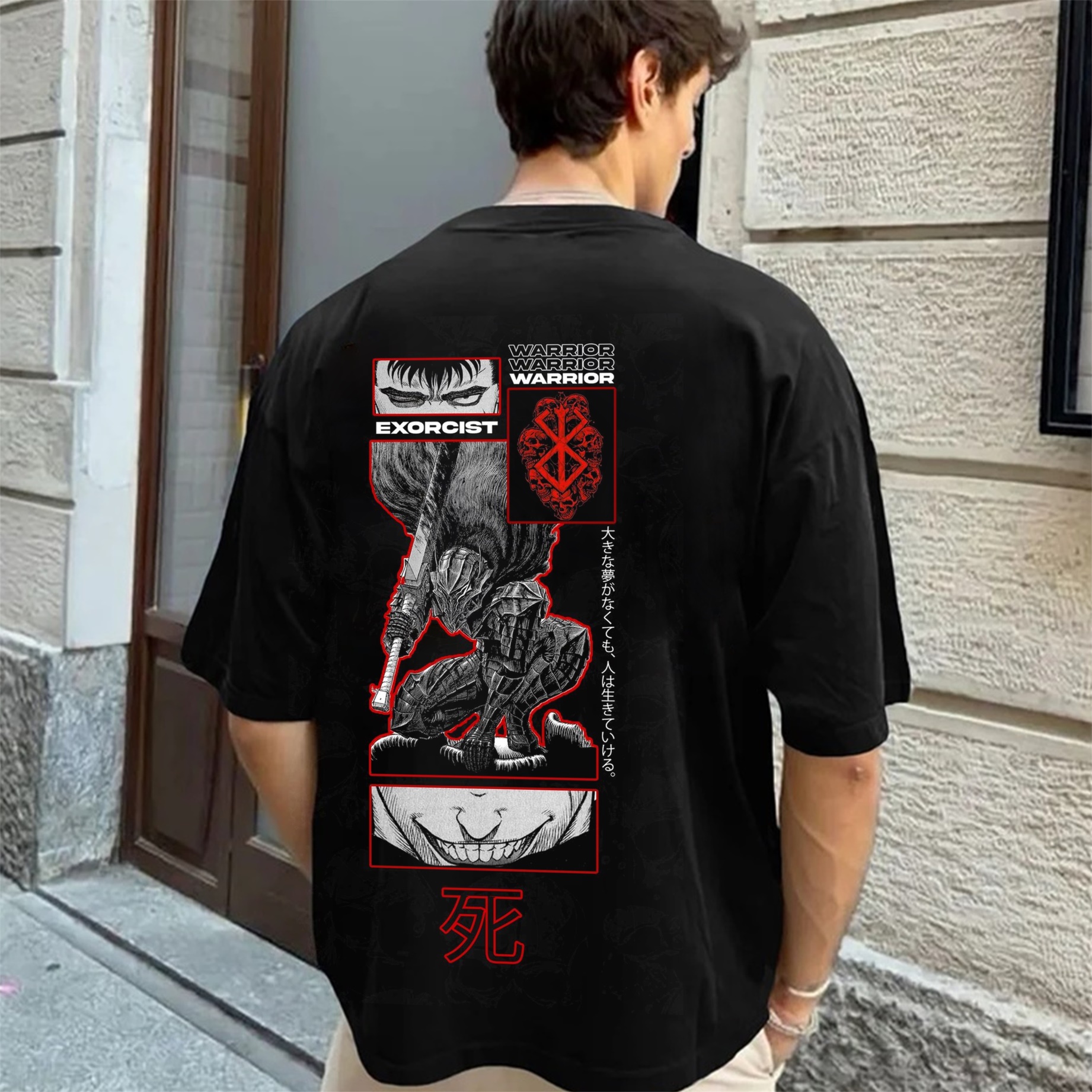 Dark Anime Print Pure Cotton Casual Short Sleeves 05