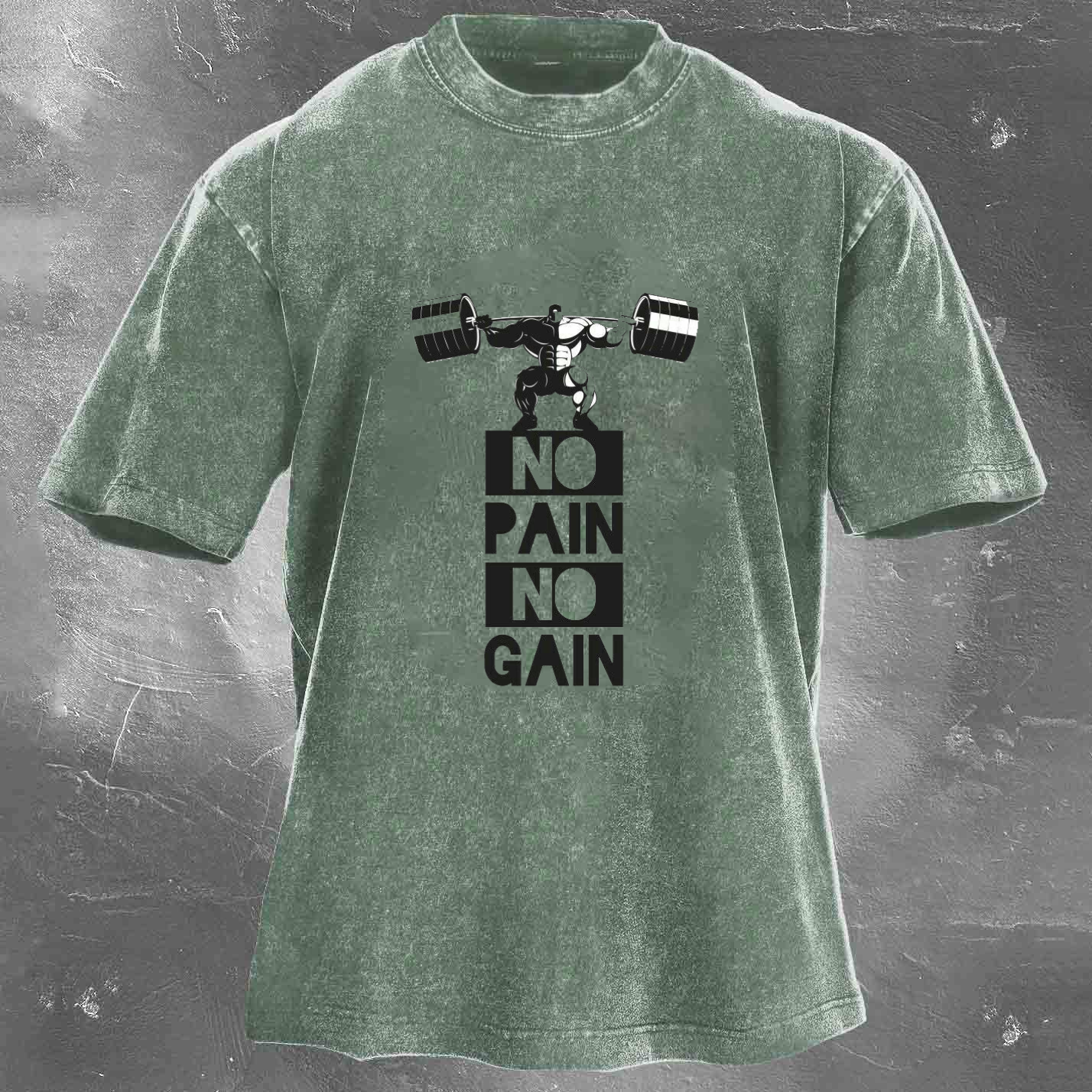 NO PAIN NO GAIN Men's Washed T-shirt