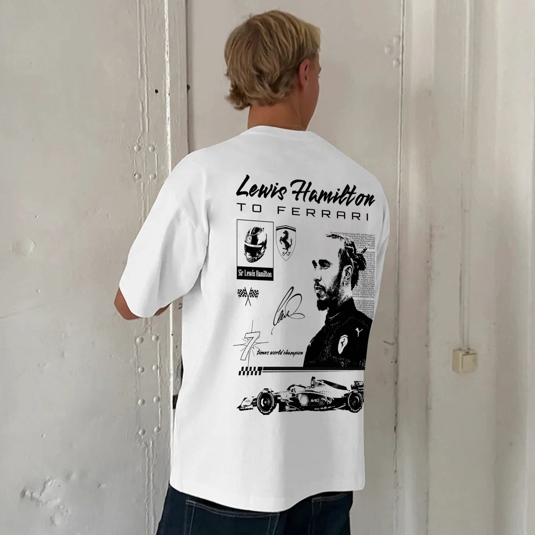 Popular Racing Driver Print Pure Cotton Casual T-Shirt 20