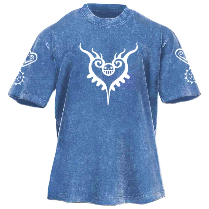 Classic Popular Anime Print Retro Washed Short Sleeves 02