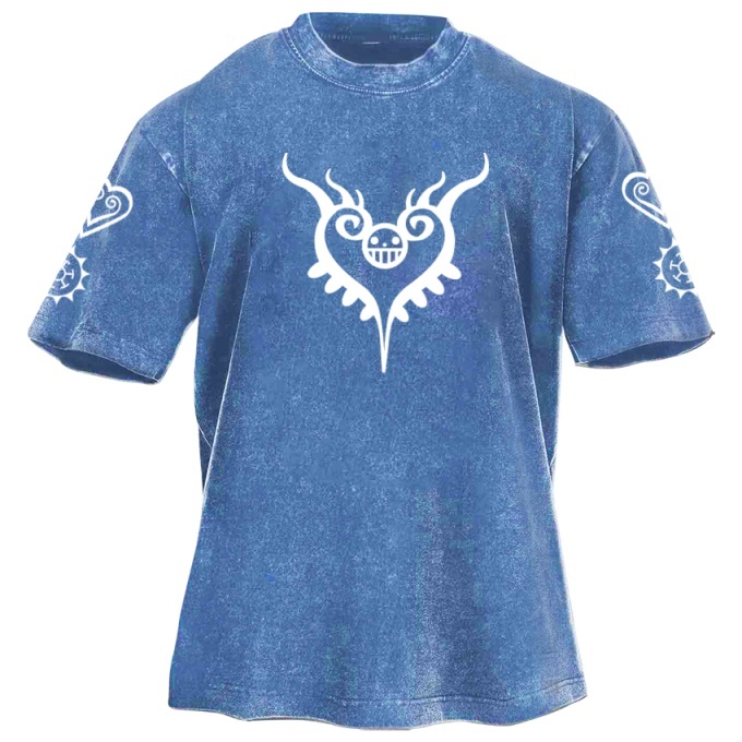 Classic Popular Anime Print Retro Washed Short Sleeves 02