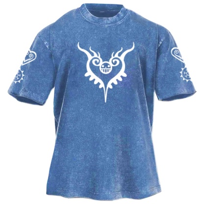 Classic Popular Anime Print Retro Washed Short Sleeves 02