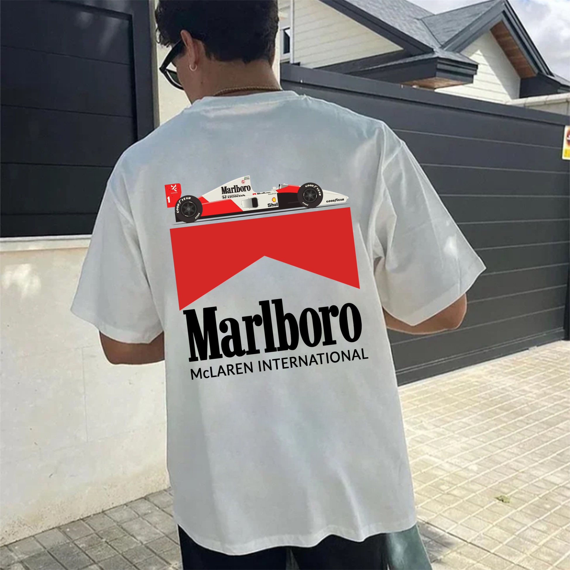 Racing Driver Printed Pure Cotton Casual T-Shirt 01