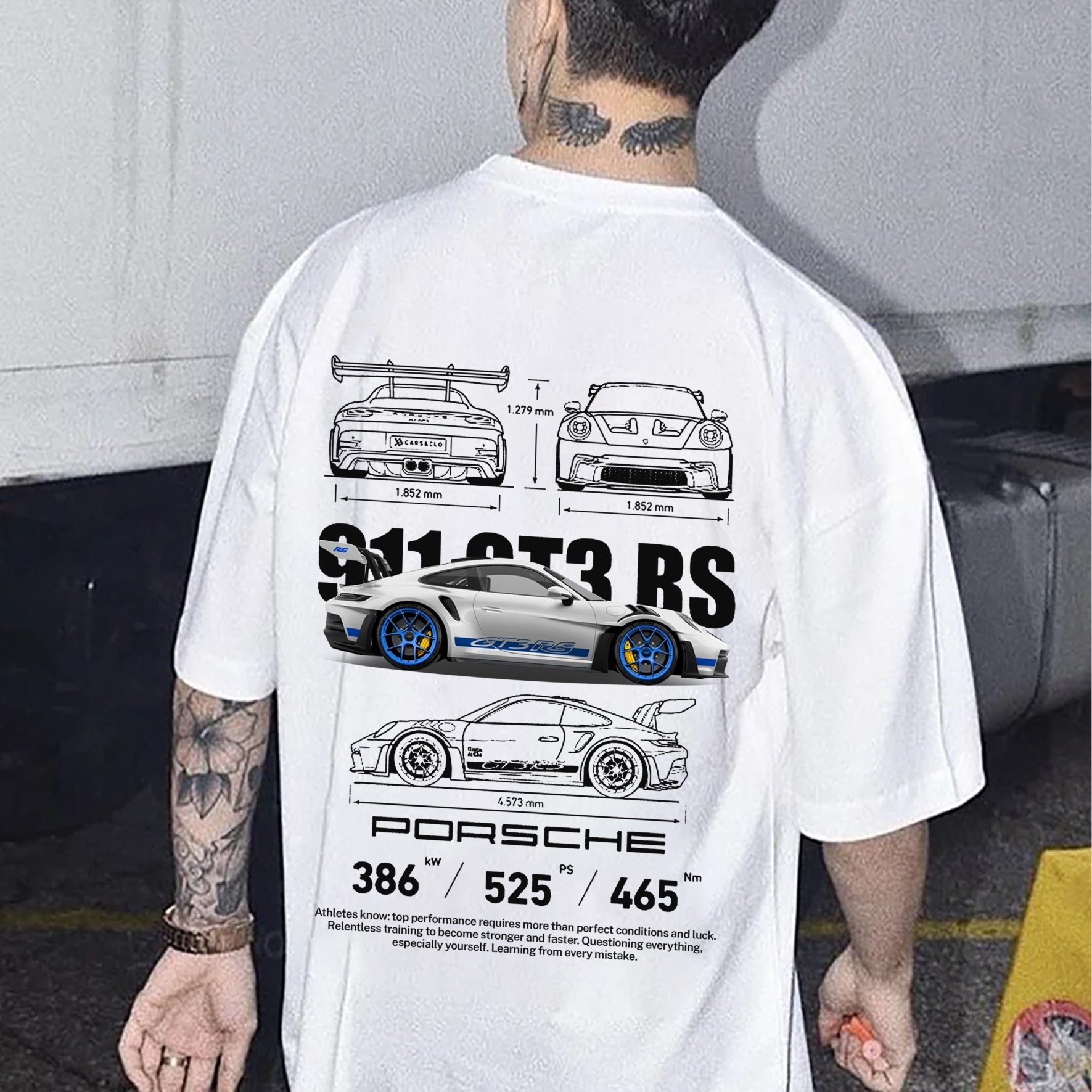 Classic Popular Sports Car Street Print Pure Cotton Casual T-Shirt 02