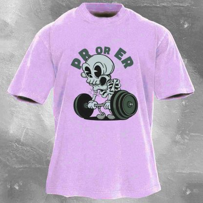 PR OR ER Men's washed T-shirt