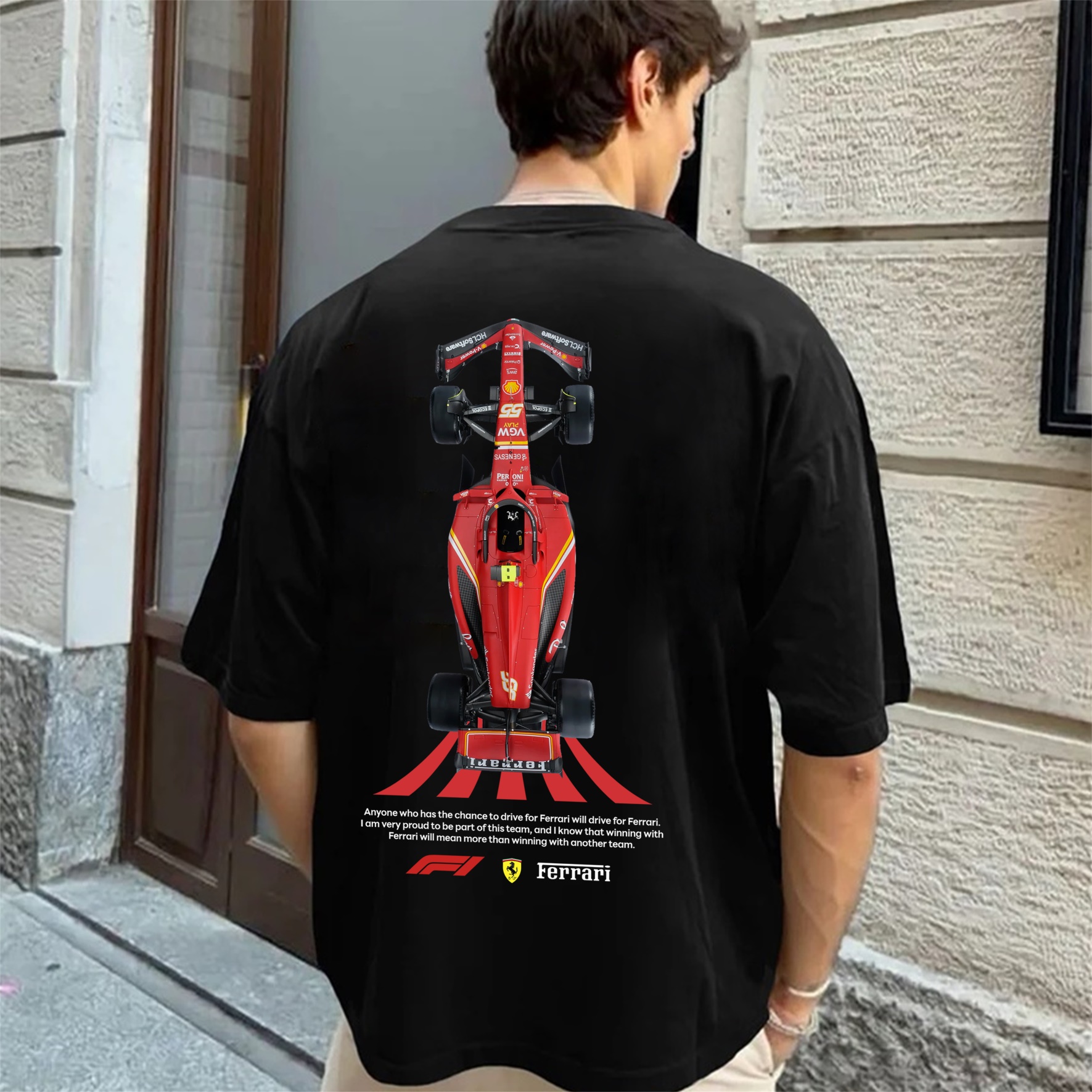 Classic Racing Race Car Team Street Print Pure Cotton Casual T-Shirt 07